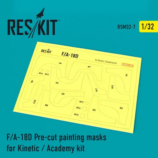 Reskit RSM32-0007 1/32 McDonnell Douglas F/A-18D Hornet Pre-cut Painting Masks for Kinetic/Academy kit