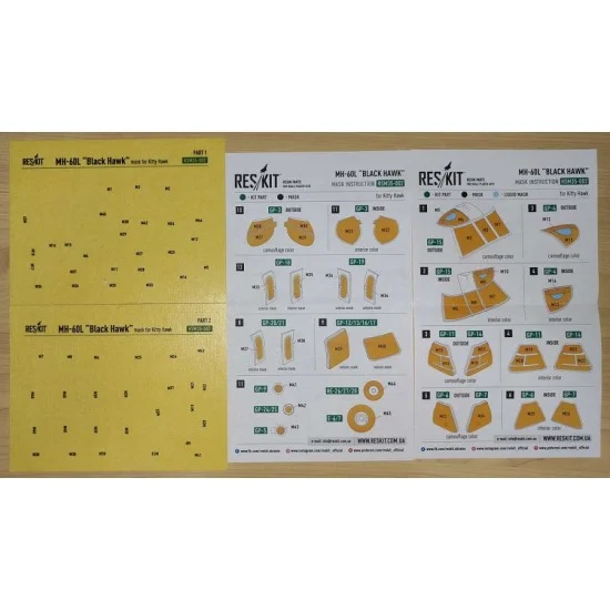 Reskit RSM35-0002 1/35 MH-60 L Blackhawk Painting Masks for Kitty Hawk #50005
