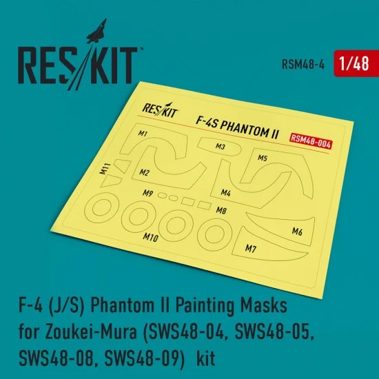 Reskit RSM48-0004 1/48 F-4 (J/S) Phantom II Painting Masks for Zoukei-Mura #SWS48-04/48-05/48-08/48-09