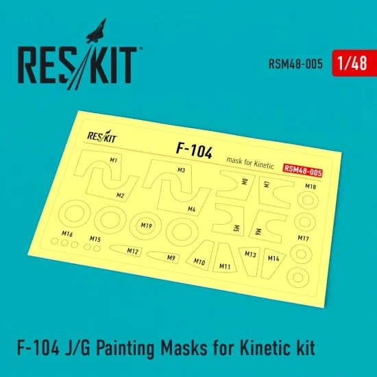 Reskit RSM48-0005 1/48 Lockheed F-104 J/G Painting Masks for Kinetic kits