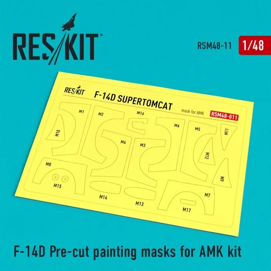 Reskit RSM48-0011 1/48 F-14D Tomcat Pre-cut Painting Masks for AMK Kit