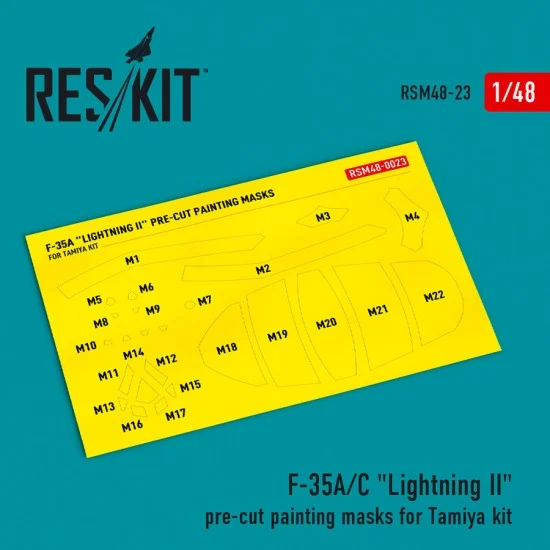Reskit RSM48-0023 1/48 F-35 A/C Lightning II Pre-cut Painting Masks for Tamiya kit