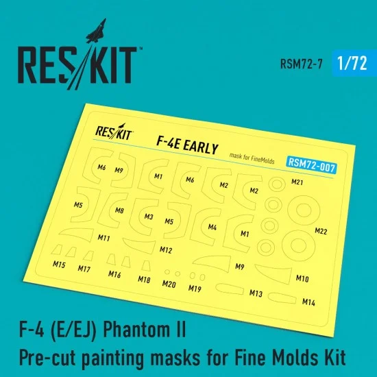 Reskit RSM72-0007 1/72 McDonnell Douglas F-4 E/EJ Phantom II Pre-cut Painting Masks for Fine Molds