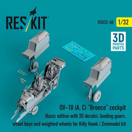 Reskit RSU32-0060 1/32 OV-10 (A, C) Bronco Detail Set (Basic edition) for Kitty Hawk / Zimimodel kit