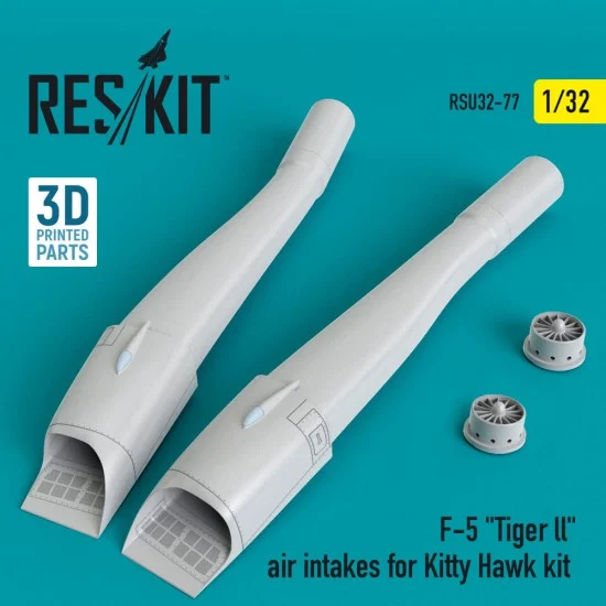 Reskit RSU32-0077 1/32 F-5 Tiger ll Air Intakes for Kitty Hawk kit (3D Printing)