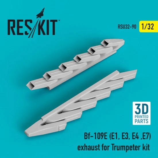 Reskit RSU32-0090 1/32 Messerschmitt Bf-109E (E1, E3, E4, E7) Exhaust for Trumpeter Kit