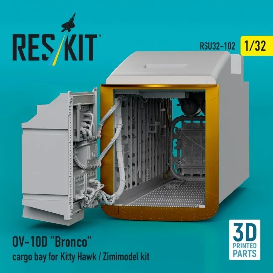 Reskit RSU32-0102 1/32 OV-10D Bronco Cargo Bay for Kitty Hawk/Zimimodel kit