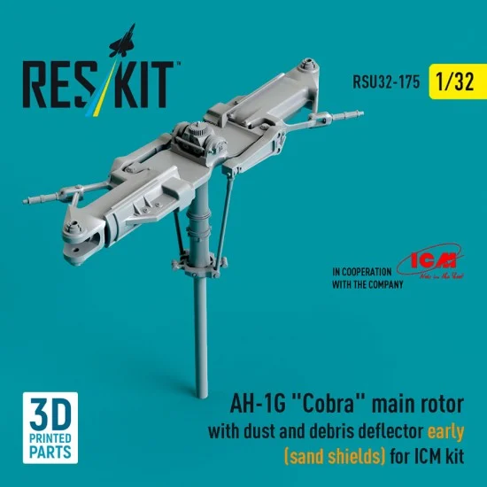 Reskit RSU32-0175 1/32 AH-1G Cobra Main Rotor w/Dust and Debris Deflector (sand shields) Early for ICM kit