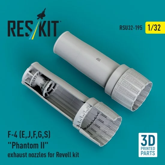 Reskit RSU32-0195 1/32 F-4 (E, J, F, G, S) Phantom II Exhaust Nozzles for Revell kit
