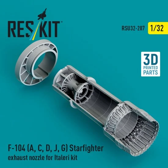 Reskit RSU32-0207 1/32 F-104 (A/C/D/J/G) Starfighter Exhaust Nozzle for Italeri Kit