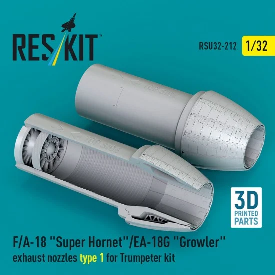 Reskit U32-0212 1/32 F/A-18 Super Hornet/EA-18G Growler Exhaust Nozzles type 1 for Trumpeter kit