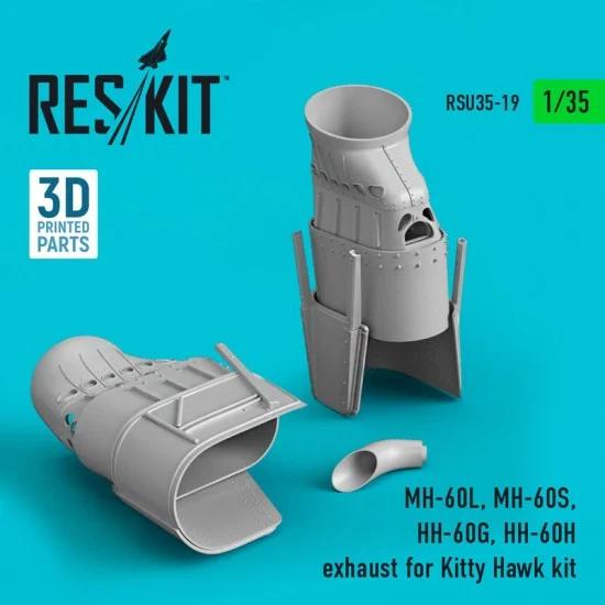 Reskit RSU35-0019 1/35 Mh-60L, Mh-60S, Hh-60G, Hh-60H Exhaust for Kitty Hawk Kit