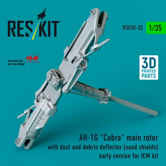 Reskit RSU35-0032 1/35 AH-1G Cobra Main Rotor w/Dust and Debris Deflector (sand shields) Early for ICM kit