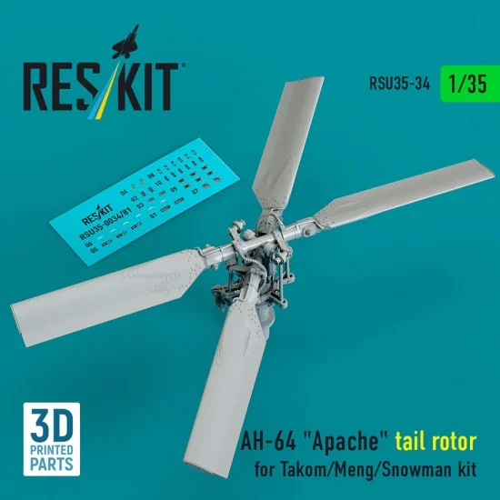 Reskit U35-0034 1/35 AH-64 Apache Tail Rotor for Takom/Meng/Snowman kit