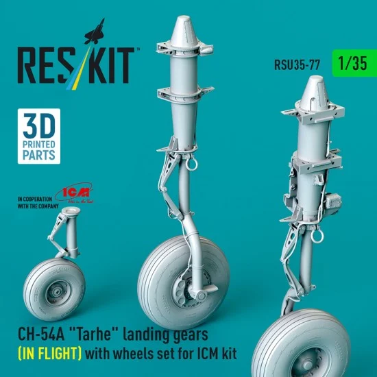 Reskit RSU35-0077 1/35 Ch-54A Tarhe Landing Gear (In Flight) with Wheels Set for ICM Kit