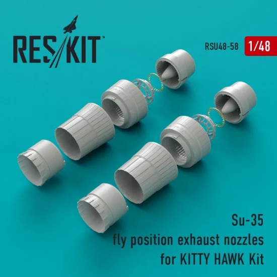 Reskit RSU48-0058 1/48 Su-35 Fly Position Exhaust Nozzles for Kitty Hawk Kits