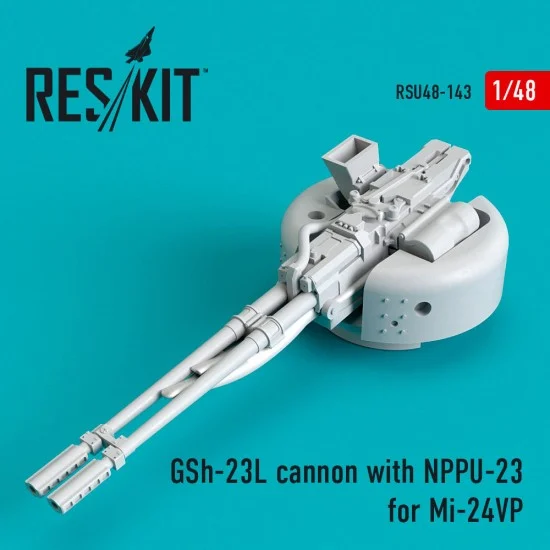 Reskit RSU48-0143 1/48 GSh-23L Cannon with NPPU-23 for Zvezda Mi-24VP kits
