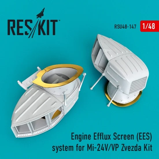 Reskit RSU48-0147 1/48 Engine Efflux Screen (EES) System for Zvezda Mil Mi-24V/VP Kit
