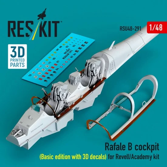 Reskit U48-0291 1/48 Rafale B Cockpit (Basic edition with 3D decals) for Revell/Academy kit