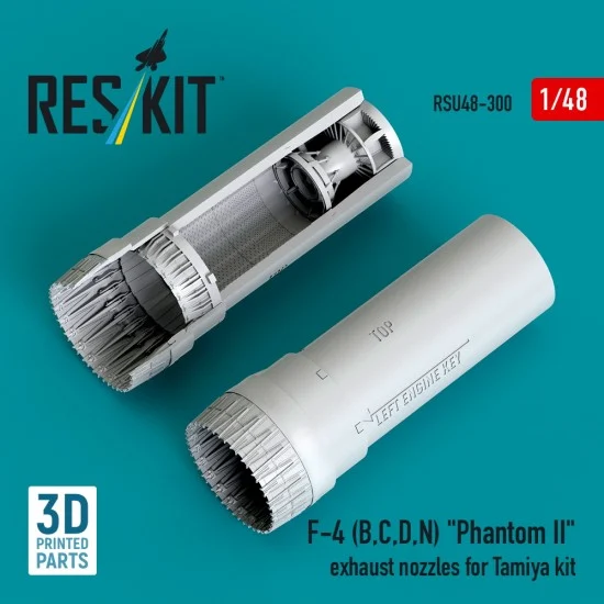 Reskit RSU48-0300 1/48 F-4 (B, C, D, N) Phantom II Exhaust Nozzles for Tamiya kit