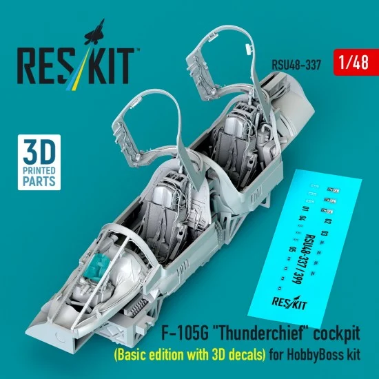 Reskit RSU48-0337 1/48 F-105G Thunderchief Cockpit (Basic edition with 3D decals) for HobbyBoss RSU48-0337
