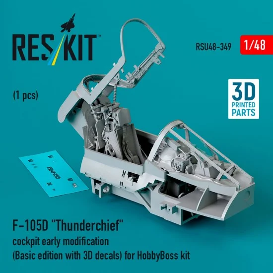 Reskit RSU48-0349 1/48 F-105D Thunderchief Cockpit Early (Basic Edition With 3D Decals) for Hobby Boss Kit