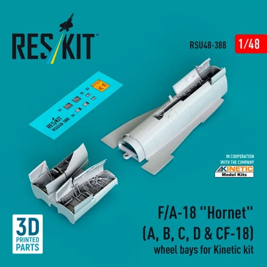 Reskit RSU48-0388 1/48 F/A-18 Hornet (A, B, C, D, CF-18) Wheel Bays for Kinetic kit