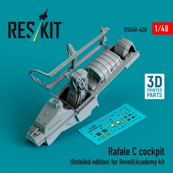 Reskit RSU48-0420 1/48 Rafale C Cockpit (Detailed Edition) for Revell/Academy Kit
