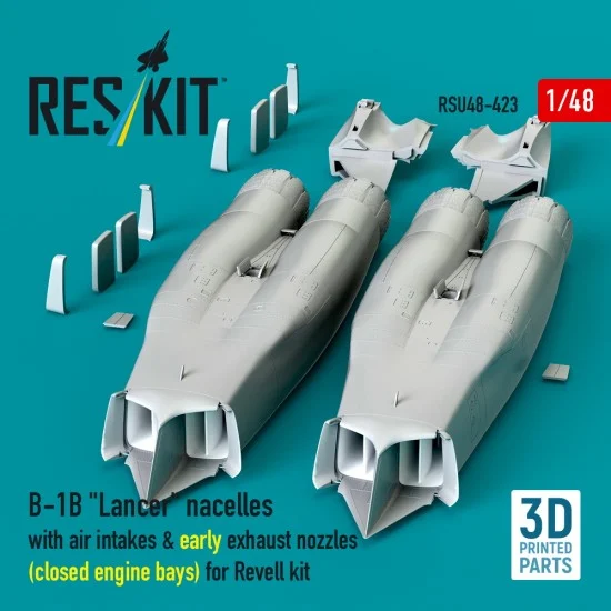 Reskit RSU48-0423 1/48 B-1B Lancer Early Nacelles w/Air Intakes n Exhaust Nozzle (closed engine bay) Revell