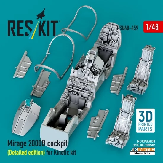 Reskit RSU48-0459 1/48 Mirage 2000B Cockpit (Detailed edition) for Kinetic kit
