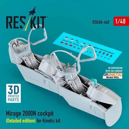 Reskit RSU48-0460 1/48 Mirage 2000N Cockpit (Detailed Edition) for Kinetic Kit
