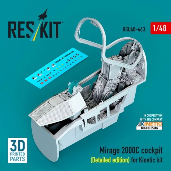 Reskit U48-0463 1/48 Mirage 2000C Cockpit (Detailed edition) for Kinetic kit