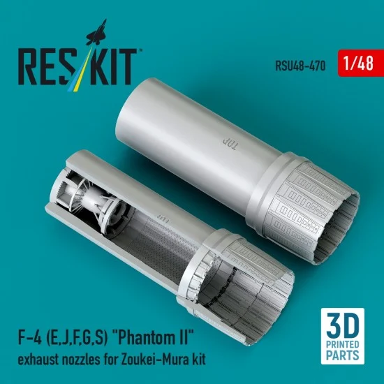 Reskit RSU48-0470 1/48 F-4 (E, J, F, G, S) Phantom II Exhaust Nozzles for Zoukei-Mura kit