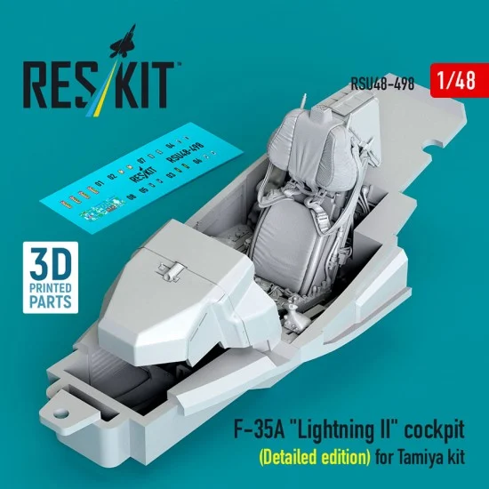 Reskit U48-0498 1/48 F-35A Lightning II Cockpit (Detailed edition) for Tamiya kit