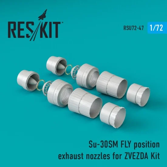 Reskit RSU72-0047 1/72 Su-30SM Fly Position Exhaust Nozzles for Zvezda kits