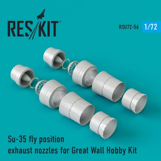 Reskit RSU72-0056 1/72 Sukhoi Su-35 Fly Position Exhaust Nozzles for Great Wall Hobby kits