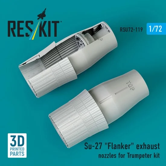 Reskit RSU72-0119 1/72 Su-27 Flanker Exhaust Nozzles for Trumpeter Kit