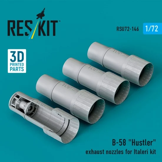 Reskit RSU72-0146 1/72 B-58 Hustler Exhaust Nozzles for Italeri kit