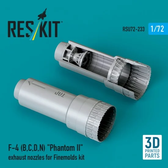 Reskit RSU72-0233 1/72 F-4 (B, C, D, N) Phantom II Exhaust Nozzles for Finemolds kit