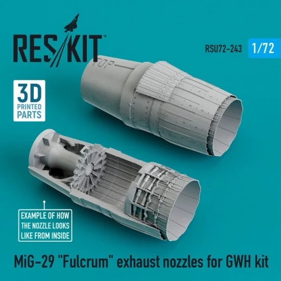 Reskit RSU72-0243 1/72 MiG-29 "Fulcrum" Exhaust Nozzles for GWH kit (3D printing + Resin)