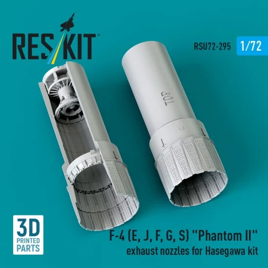 Reskit RSU72-0295 1/72 F-4 (E, J, F, G, S) Phantom II Exhaust Nozzles for Hasegawa kit