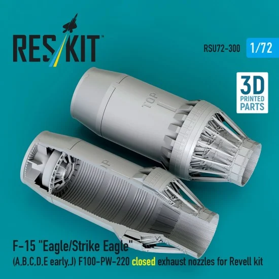 Reskit U72-0300 1/72 F-15 Strike Eagle A/B/C/D/E Early/J F100-PW-220 closed Exhaust Nozzles for Revell