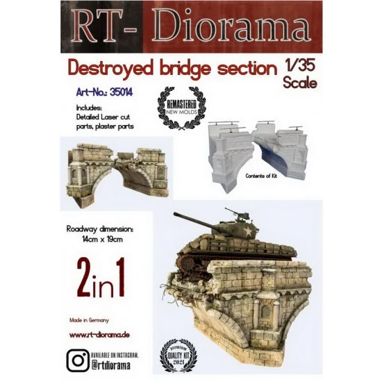 RT Diorama 35014 1/35 Destroyed Stonebridge - Scenics & Diorama