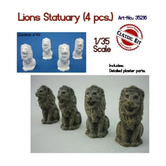 RT Diorama 35216 1/35 Lions statuary (4pcs) - Scenics & Diorama