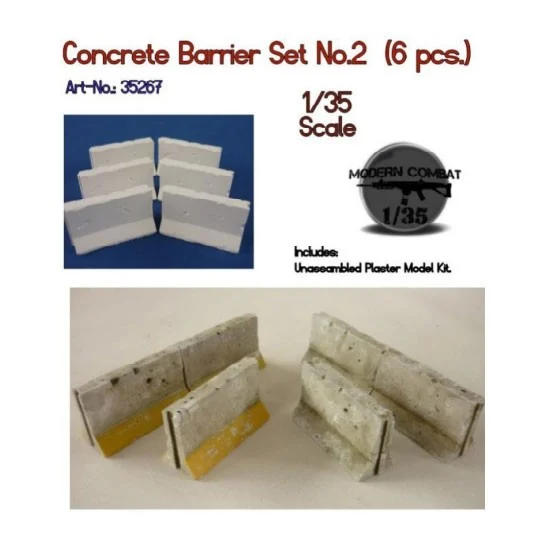 RT Diorama 35267 1/35 Concrete Barrier Set No.2 (6pcs) - Scenics & Diorama
