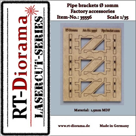RT Diorama 35556 1/35 Pipe Bracket (dia. 10mm) Factory Accessories - Scenics & Diorama