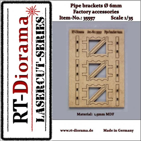 RT Diorama 35557 1/35 Pipe Bracket (dia. 10mm) Factory Accessories - Scenics & Diorama