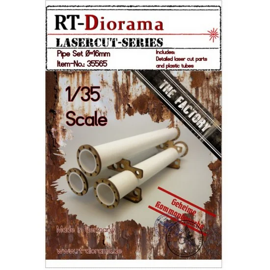 RT Diorama 35565 1/35 Pipe Set (dia.16mm, 3pcs) - Scenics & Diorama