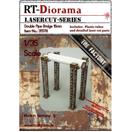 RT Diorama 35578 1/35 Double Pipe Bridge (dia. 16mm) - Scenics & Diorama