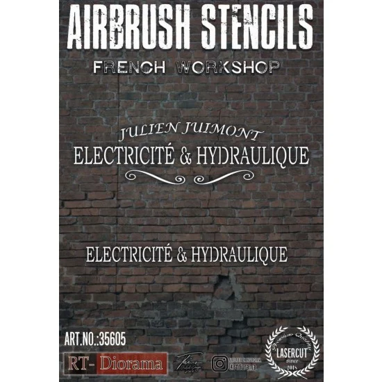 RT Diorama 35605 1/35 Airbrush Stencil: French Workshop - Scenics & Diorama